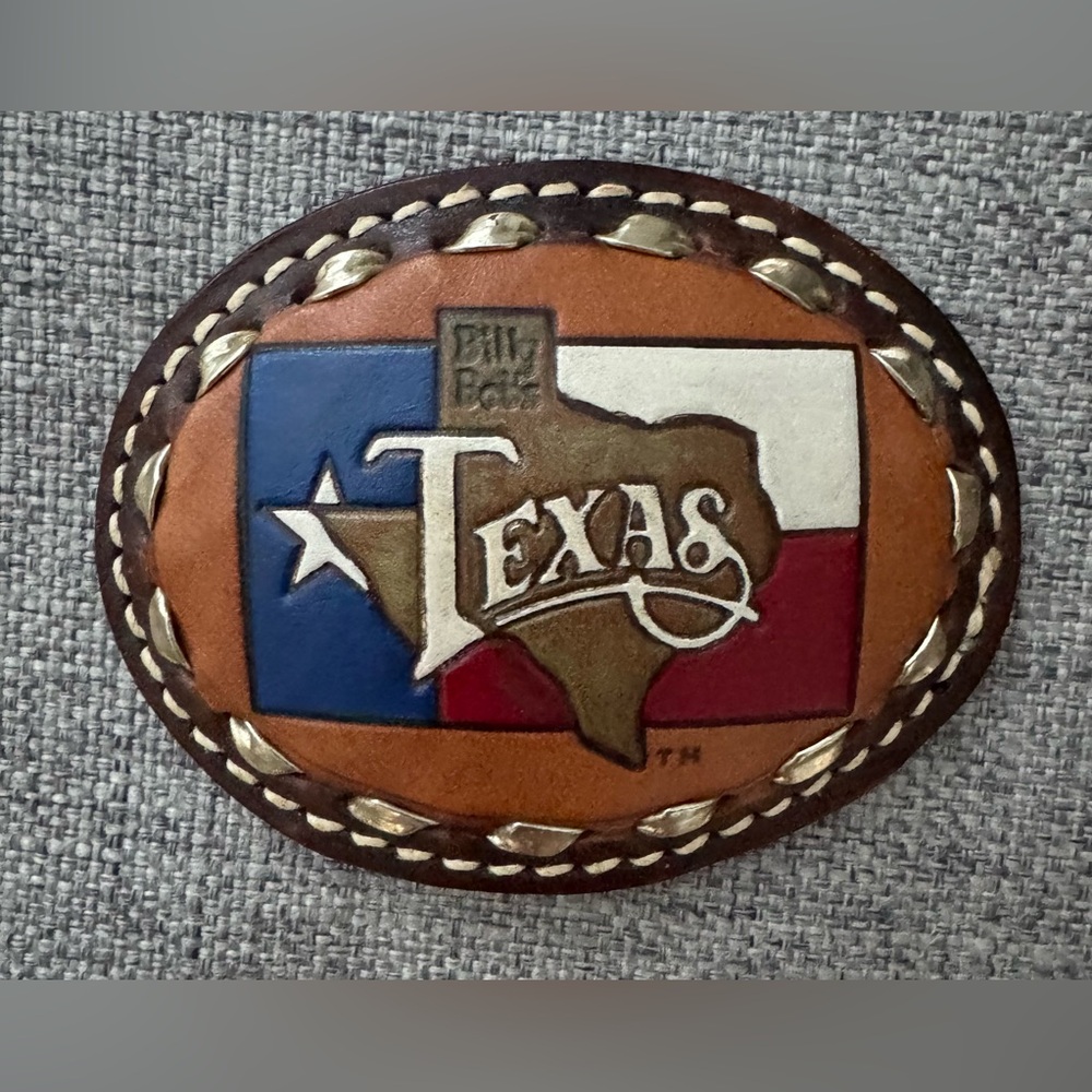 Vintage unisex Texas leather belt buckle